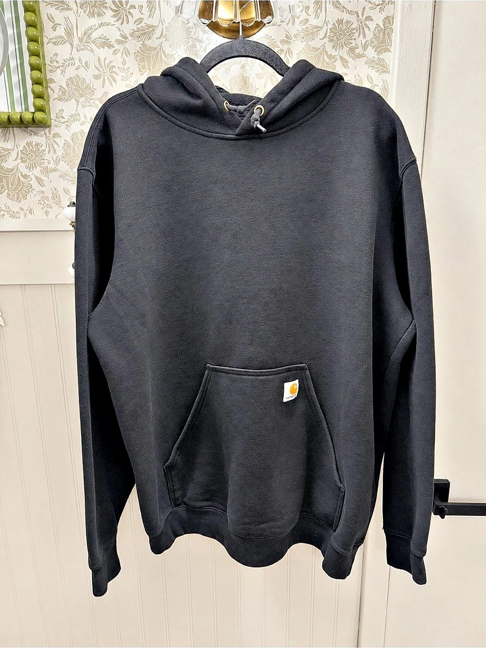 Carhartt Midweight Logo Sleeve Hooded Sweatshirt Hoodie Black XL